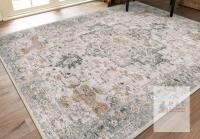 new Traditional Oriental Area Rug, 8x10 ft, Gray/Beige/Gold/Cream, Low Pile, Stain-Resistant