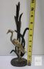 Brass & Cast Iron Heron with Cattails Figurine, 10" Tall, Nature Motif, Mid-Century Design - 4