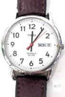 TIMEX Men's Easy Reader Day-Date Watch T20041 CR2016 Cell, WR 30, 18MM LUG With Leather Band, Working