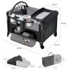 new HY-8036 4-in-1 Portable Playard Black, Changing Table, Bassinet, Canopy, Organizer X0046EQHJ5 - 3