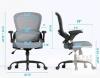 new TRALT YQ005-1 Ergonomic Office Chair, Mesh Back, Adjustable Armrests, Black, 300 lb Capacity - 2
