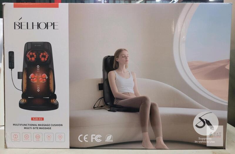 Belhope SJD-01 Multifunctional Massage Cushion with 4D Shiatsu, Heat, and Vibration