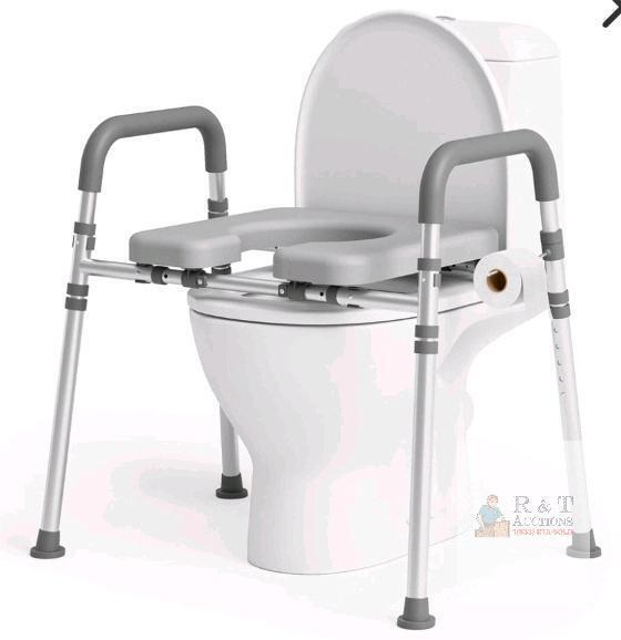 Loyoda Toilet Seat Riser with Handles, 400 lb Capacity, Adjustable Height and Width new