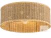 Boho Rattan Caged Flush Mount Ceiling Fan, 18.31" Diameter, Integrated Light, X004UE8ZTV