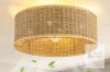 Boho Rattan Caged Flush Mount Ceiling Fan, 18.31" Diameter, Integrated Light, X004UE8ZTV - 2