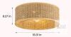 Boho Rattan Caged Flush Mount Ceiling Fan, 18.31" Diameter, Integrated Light, X004UE8ZTV - 3