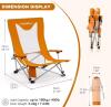 new SUPERRELLA Folding Portable Camping Chair, Orange with White Mesh, 400 lbs Capacity - 2