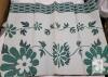 New White / Green w/Flowers Reversible Plastic Outdoor Patio Mat , 9ft&times;12ft . - 3