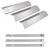 SUS304 Stainless Grill Burner Tubes & Heat Plates Set, Fits 14.6"/14 7/8" Gas Grills, 3-Pack