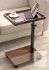 NEW Adjustable Height C Table End Table with Wheels, Walnut Brown, 18&ndash;34 Inch, Model X004EKAW6Z