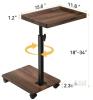 NEW Adjustable Height C Table End Table with Wheels, Walnut Brown, 18&ndash;34 Inch, Model X004EKAW6Z - 2