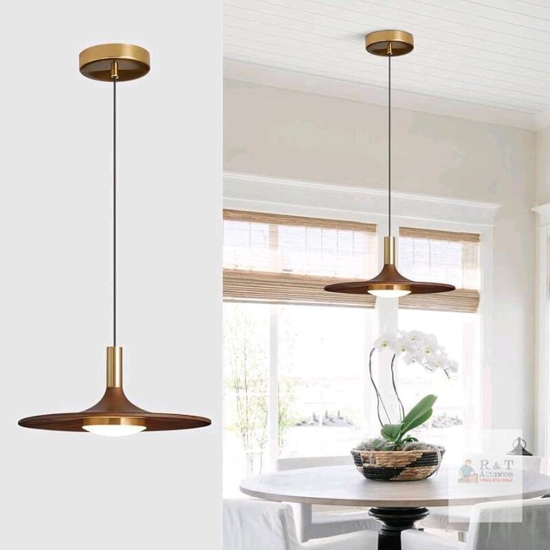 Fulesi Dimmable Modern LED Pendant Light Fixture, Gold Finish, 34.5in Adjustable new