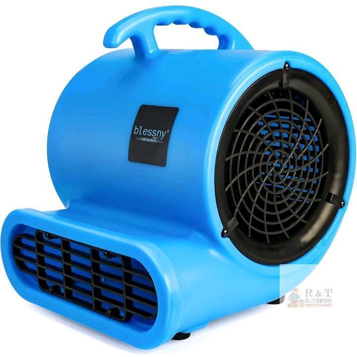 new Blessny 1/2 HP Air Mover, 2600 CFM, 3 Speeds, 15 ft Cord, Dual Power Sockets