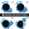 new Blessny 1/2 HP Air Mover, 2600 CFM, 3 Speeds, 15 ft Cord, Dual Power Sockets - 3