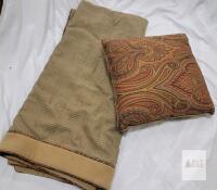 Vintage Couch Throw Blanket & Pillow . Blanket measures 62"&times;48" . Would benefit from cleaning before use