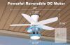 Ohniyou GLX099W 46" Ceiling Fan with Light, Remote & App Control, Reversible DC Motor - 2