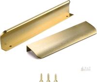 Satanga Brushed Brass Cabinet Handles, Modern Drawer Pulls, 7.87" Aluminum Alloy, Model X004VC8PFB