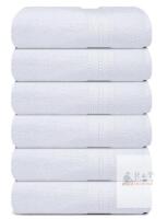 Everest Towels Premium Ring Spun Cotton Set of 6 White Bath Towels by Northern Mills 15x25"