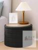 B FSOBEIIALEO 22-Inch Round Foldable Storage Ottoman with Tray Top, Dark Grey - 2