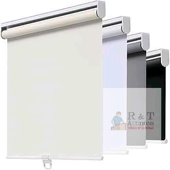 AOSKY Cordless Blackout Roller Shade 25"x72" White, Inside/Outside Mount, Child Safe,Polyester