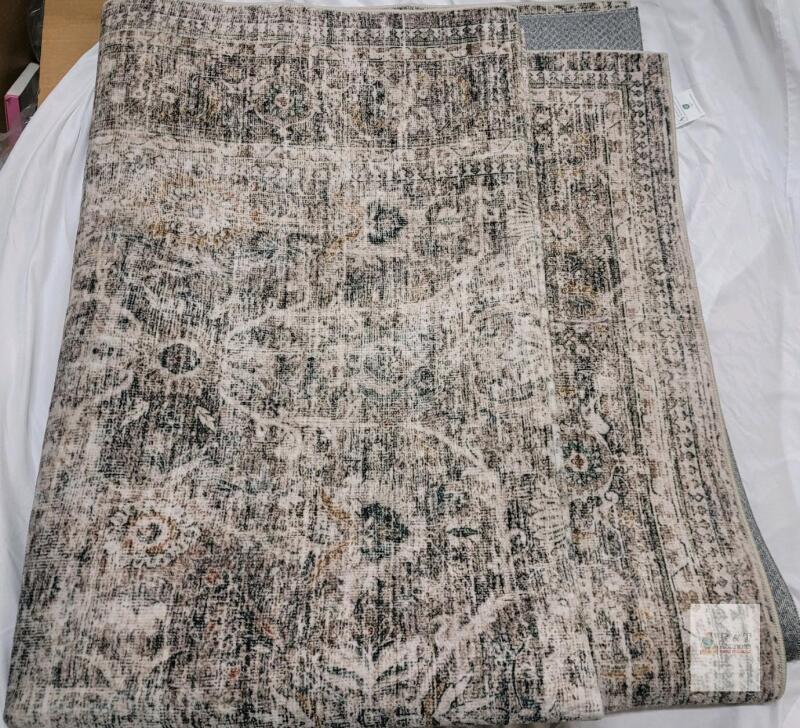 Vintage Distressed Machine Washable 6'x9' Area Rug, Rectangular, OEKO-TEX Certified