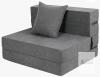 Convertible Chair Bed, Dark Grey, 39"x76", Tri-Fold Design, High-Density Foam new