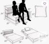 Convertible Chair Bed, Dark Grey, 39"x76", Tri-Fold Design, High-Density Foam new - 3