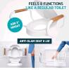 Lunderg Solva Raised Toilet Seat with Arms, Elongated, 3" Height, 300 lbs Capacity new - 2