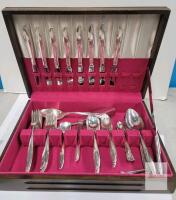 Oneida Community Coronation Silverplate Flatware Set with Wooden Case