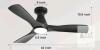 Depuley WS-FPZ186-18B-BK 42-Inch Ceiling Fan with Dimmable LED Light and Remote Control new - 2