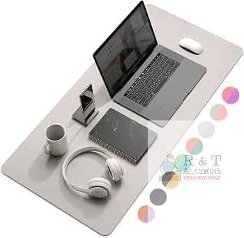 YSAGi Non-Slip Desk Pad 47.2" x 23.6", PU Leather, Large Gray Desk Mat, Model X004XA9YBF