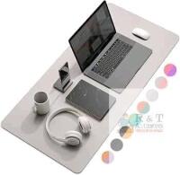 YSAGi Non-Slip Desk Pad 47.2" x 23.6", PU Leather, Large Gray Desk Mat, Model X004XA9YBF