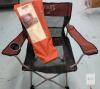 Roots Outdoor Lookout Armchair, Folding Camping Chair, Padded Armrests, Mesh Seat, Carry Bag- preowned