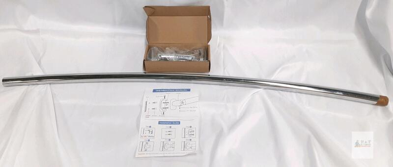 Adjustable Curved Shower Curtain Rod, 54-72 in, Polished Chrome Finish
