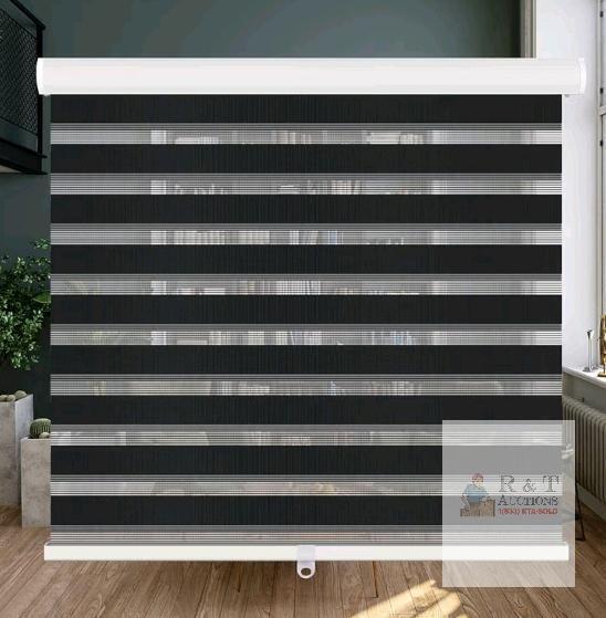 LUCKUP Cordless Zebra Roller Blind 33"x72" , Black , Day & Night, Inside/Outside Mount