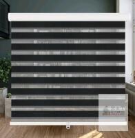 LUCKUP Cordless Zebra Roller Blind 33"x72" , Black , Day & Night, Inside/Outside Mount