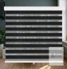 LUCKUP Cordless Zebra Roller Blind 33"x72" , Black , Day & Night, Inside/Outside Mount