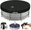 SIHAIAN 10 Ft Pool Cover, with Automatic Drain Round Pool Cover, One-Piece Quick Installation and Removal Above Ground Pool Cover, Preventing Waterlogging, UV Protected Solar Swimming Pool Cover