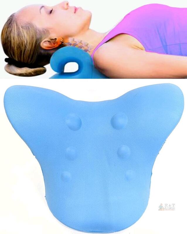 NEW Trauemy Cervical Traction Device, Neck Stretcher, Ergonomic EVA Foam, Blue,