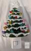 Plug-In Ceramic Christmas Tree Night Light, 5.5&rdquo; Tall, Multi-Color, 120V, Rotating Base, C7 Bulb