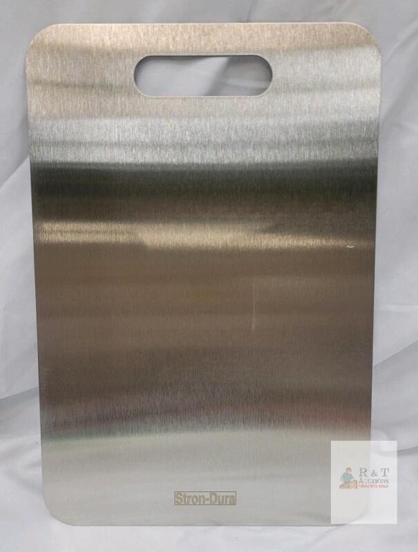 Stron-Dura 304 Stainless Steel Cutting Board, 13.5"x9", Medium, Food Grade, Handle, X004MAZXB1