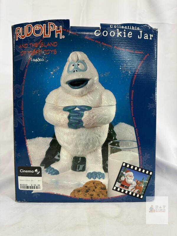 Enesco 2002 "Rudolph and the Island of Misfit Toys" Bumble Cookie Jar, 11" Ceramic with Original Box vintage