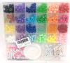 New Pony Beads for Bracelets and Jewelry Making, 6x9mm Kandi Beads Kit with Letter and Heart Beads, Scissors Elastic String, for DIY Crafts, Key Chains and Ornaments Decorations (Colours of Accessories May Vary) - 4