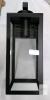 Modern Matte Black Outdoor Wall Lantern with Dual Downlights, Clear Glass Panels, Hardwired - 2
