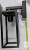 Modern Matte Black Outdoor Wall Lantern with Dual Downlights, Clear Glass Panels, Hardwired - 3