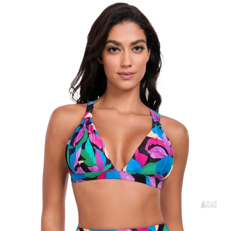 New Size SM Women's Relleciga Colorful Leaves Bikini Swim Top RU3387-448