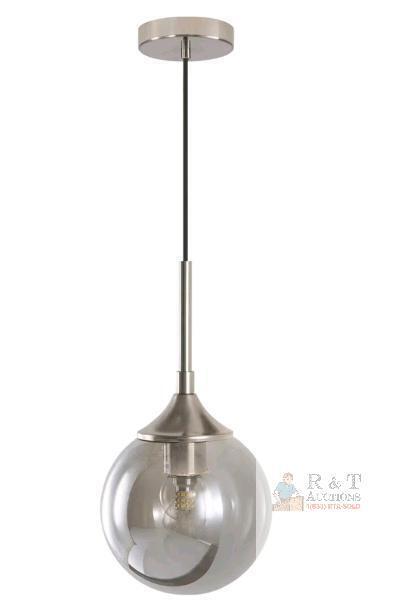 KCO Modern Nordic Pendant Light, Smoke Gray Glass Shade, Adjustable Height, E26 Base new