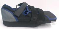 Orthopedic Wedge Surgical Shoe Right, Velcro Closure, Forefoot Offloading, Black/Blue, Unisex