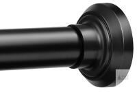 ENJOYBASICS SCEB0003 Telescoping Shower Curtain Rod Kit, Matte Black, 30-76"