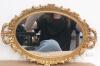 Ornate Gold Oval Wall Mirror, Rococo Revival Style, 40"x22", Decorative Floral Frame